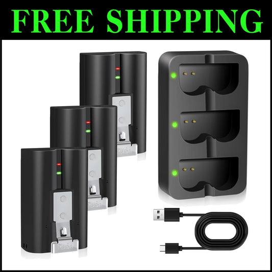 Essential 3-Pack Ring Compatible Battery & 3-Channel Charger – Fast USB Charging