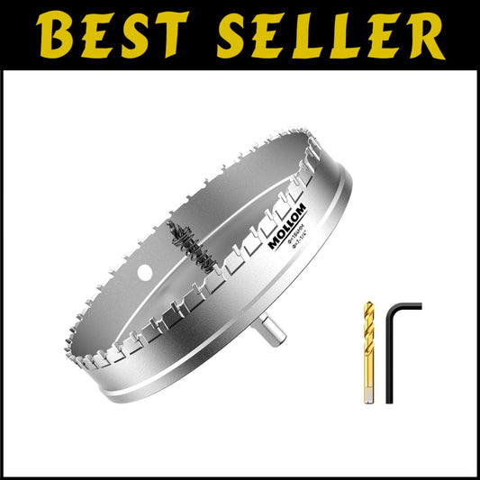 Durable 41-Tooth Carbide Hole Saw with Titanium Pilot Bits for Efficient Cuts