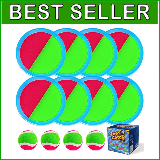 Outdoor Toss and Catch Paddles Set with Sticky Balls - Hours of Fun for Kids!