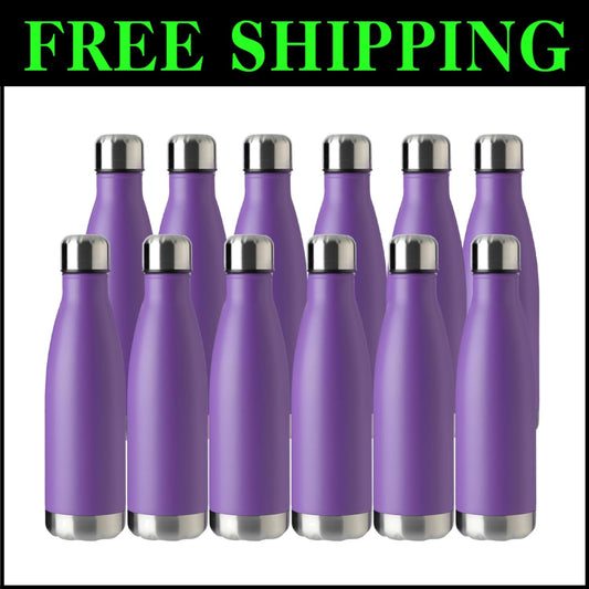 17oz Sport Water Bottle 12-Pack with Leak-Proof Sports Cap - Stay Hydrated