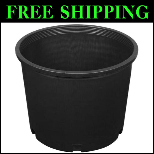 Professional Quality 7-Gallon Nursery Pot Set - 5 Black Injection Molded Pots