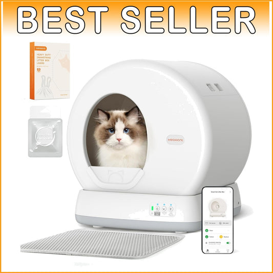 Whisper-Quiet Automatic Cat Litter Box for Multi Cats - Odor Control & Safety