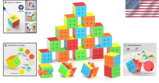 Portable 3x3x3 Speed Cubes Set - Perfect Gifts for Birthday and School Parties