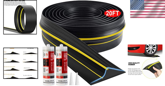 Extreme Weather Protection Garage Door Seal - 20ft Rubber Strip for All Surfaces