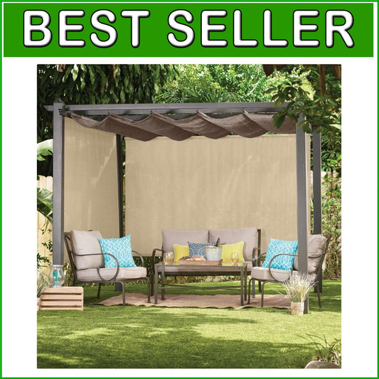 Cordless Sesame Outdoor Roller Shade 8'x6' - 80% UV Protection and Breathability