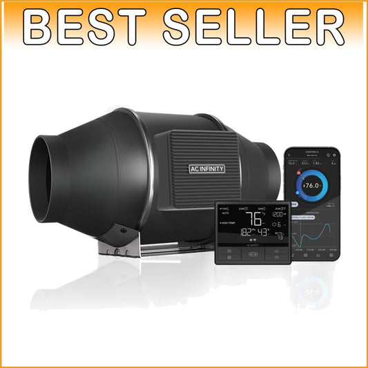 Energy-Efficient 4-Inch Duct Fan with Temperature Control - Ideal for Grow Rooms