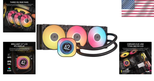 iCUE Link Titan 360 RX AIO CPU Cooler - RGB LCD Display & Low-Noise Design