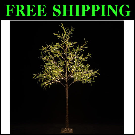 Dimmable Waterproof Olive Tree - 6ft of Warm White LED Elegance for Any Occasion