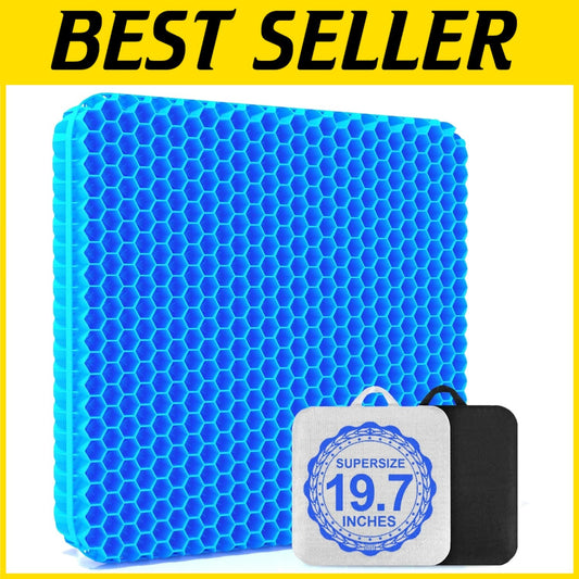 Breathable Large Gel Seat Cushion for Office, Car, & Wheelchair Use - 19.7''