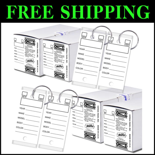 1000 Premium Self-Sealing Key Tags with Split Rings for Cars and RVs