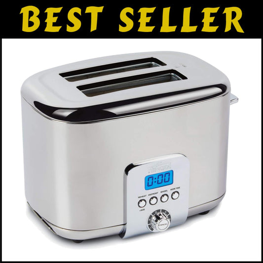 Elegant 2-Slice Stainless Steel Toaster with LED Display and 6 Browning Levels