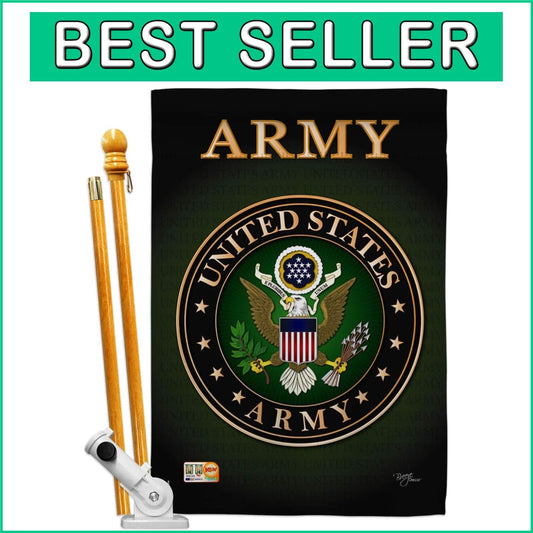 Elegant 28"x40" Double-Sided Military Flag with Adjustable Bracket - Made in USA