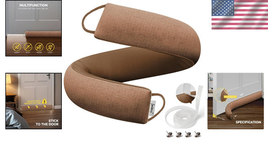 48-Inch Extra Long Weighted Door Draft Stopper for Soundproofing & Comfort