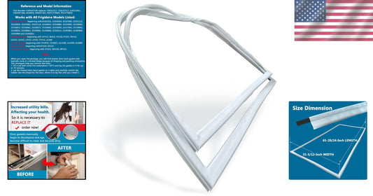 Durable White Freezer Door Gasket - Quick Install for Frigidaire Refrigerators