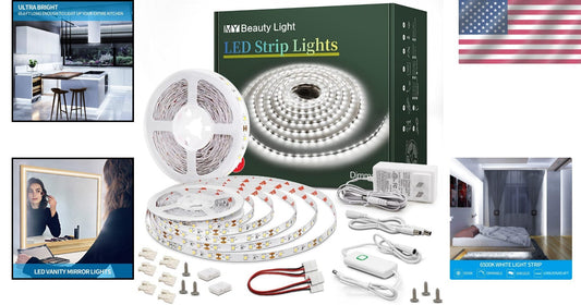 Customizable LED Strip Lights Kit with Dimmer - Ideal for Stylish Interiors