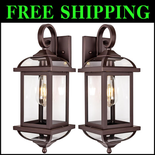 Elegant 18” Oil Rubbed Bronze Outdoor Lights - Durable Anti-Rust Wall Fixtures