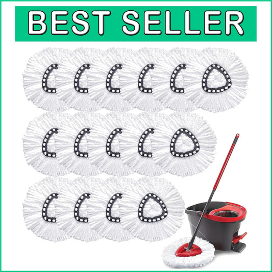 Versatile 15-Pack Mop Replacement Heads for O Cedar – Safe for All Surfaces