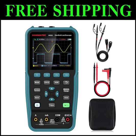 Versatile 50MHz Handheld Oscilloscope with Memory Function & Backlit TFT Display
