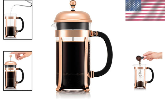Borosilicate Chambord French Press Coffee Maker - 34oz Capacity & Stylish Design