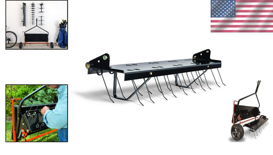 10-Tine SmartLink Dethatcher - Essential Tool for Vibrant Lawns, Black Finish