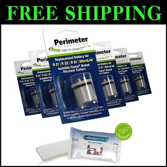 Lightweight 6-Pack Cr123a Invisible Fence Batteries & Water-Resistant Pet Towels