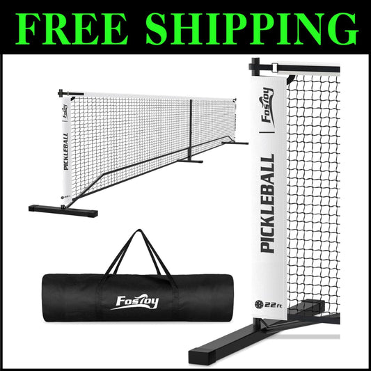 Outdoor Pickleball Net Set: 22FT Portable with Carry Bag & Tear-Resistant Design