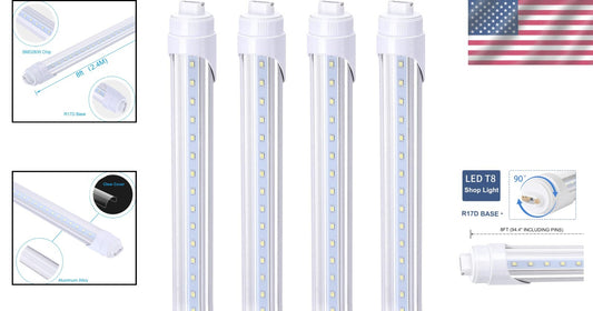 High-Efficiency 8FT LED Tube with Dual-Ended Power - Ideal for Shops and Garages