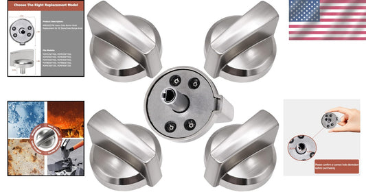 Durable 5-Pack Burner Control Knobs for GE, Kenmore & Hotpoint - Easy Install