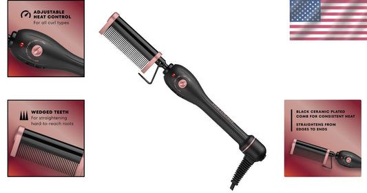 Ultimate Rose Gold Pressing Comb with Ergonomic Design for Natural Hair