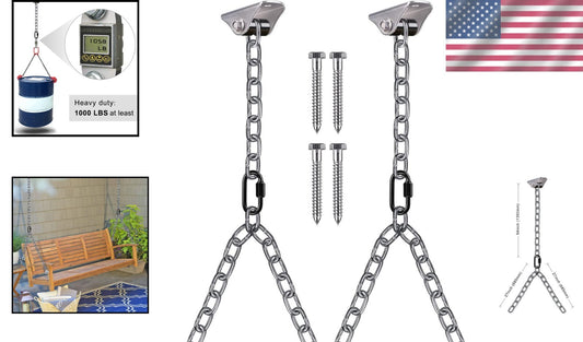Durable 81" Hanging Chain Kit with Carabiners - Perfect for Swings & Hammocks
