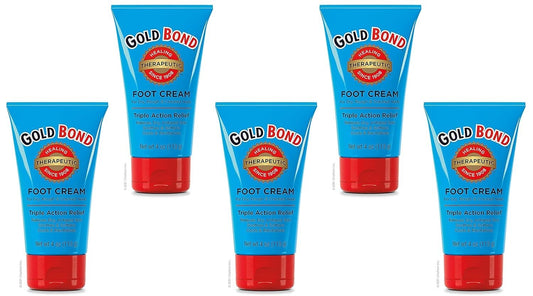 Gold Bond 5-Pack Therapeutic Foot Cream 4 oz - Restores Hydration & Softness