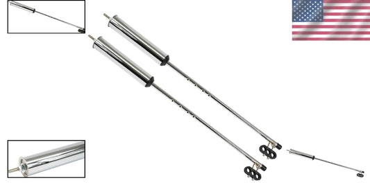 2 Pack 40" Chrome Pogo Stick with Clamp for Air & Electric Line Management