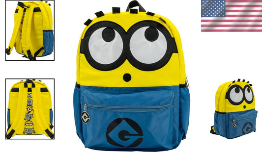 16 Inch Kids Minions Schoolbag with Adjustable Straps - Stylish & Fun Accessory