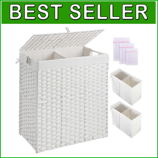 Durable Foldable Laundry Basket 110L with Lid - Stylish Organization Solution