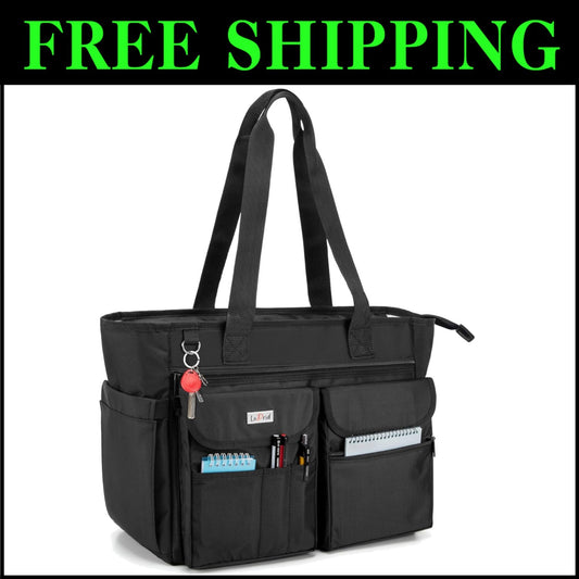 Versatile Teacher Tote with Protective Laptop Layer - Ideal for Work & Travel