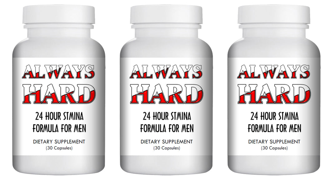ALWAYS HARD - SEX PILLS FOR MEN - BE READY 24x7 - NATURAL DIETARY SUPPLEMENT 90 Pills,0 3x Bottles