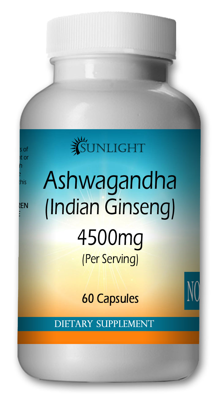 Ashwagandha Capsules 4500 mg 60 Maximum Strength Indian Ginseng USA SHIPPING - Sunlight