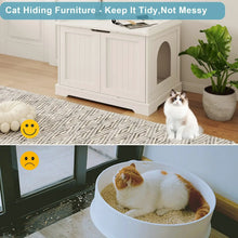 Load image into Gallery viewer, Cat Litter Box Furniture Hidden Enclosure Washroom Storage Bench Pet Crate Modern Wood