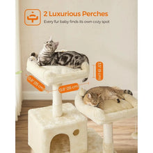 Load image into Gallery viewer, Cat Condo Cat Tower 56.3-Inch with Scratching Posts Hammock Plush Perch Light Gray UPCT