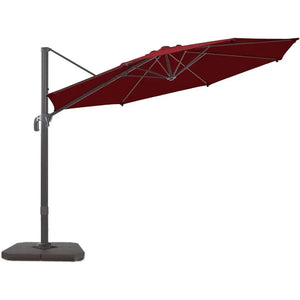 10' Outdoor Offset Patio Umbrella, 360° Rotation, Fade & UV Resistant, Aluminum Pole