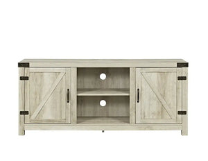 Modern Farmhouse Barn Door TV Stand White Oak - Fits TVs up to 65