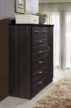 Load image into Gallery viewer, 7-Drawer Cabinet: Chocolate Finish, Big Drawers, Locks, Hanging Rods