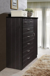 7-Drawer Cabinet: Chocolate Finish, Big Drawers, Locks, Hanging Rods