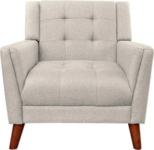 Load image into Gallery viewer, Home Mid Century Modern Fabric Arm Chair, Beige &amp; Walnut Finish