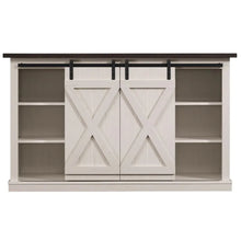 Load image into Gallery viewer, Old White Twin Star Home Terryville Barn Door TV Stand for TVs up to 60&quot;