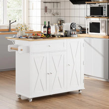 Load image into Gallery viewer, Rolling Kitchen Island Cart with Drop Leaf, Spice Rack, Drawer, Towel Rack