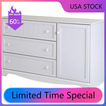 Load image into Gallery viewer, Pure White 3-Drawer Dresser with Door