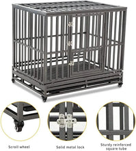 Load image into Gallery viewer, Metal Dog Cage Kennel for Medium/Large Dogs, Heavy Duty Crate with Wheels