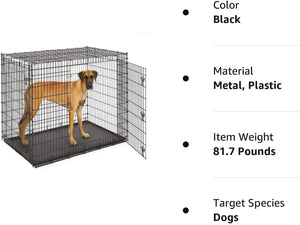 Midwest Homes for Pets SL54DD Double Door Dog Crate XXL for Largest Dog Breeds