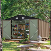 Load image into Gallery viewer, Metal Outdoor Storage Shed 10x10 FT, Patio Garden Shed, Durable Storage House